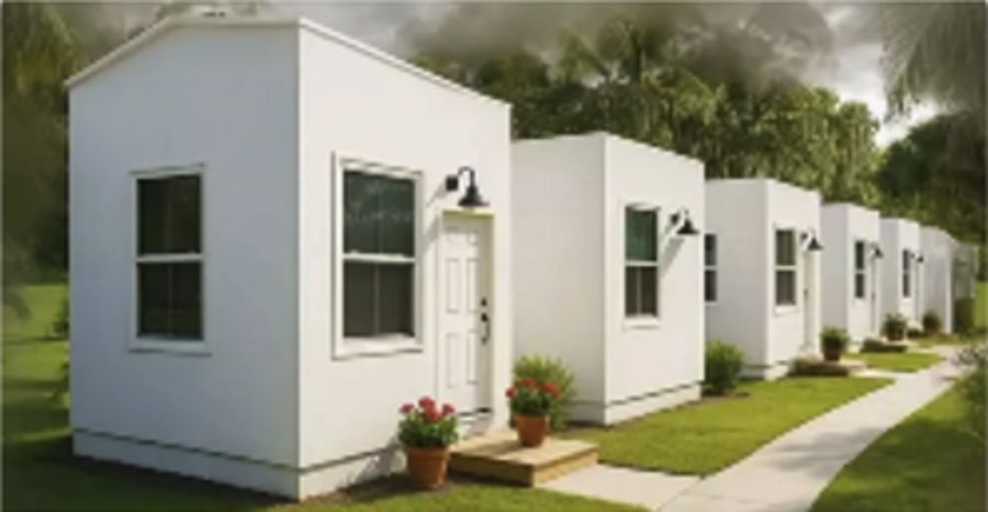One-bedroom tiny home unit concept rendering